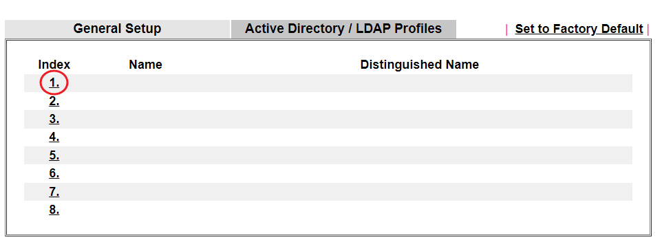 a screenshot of DrayOS AD/LDAP profile list